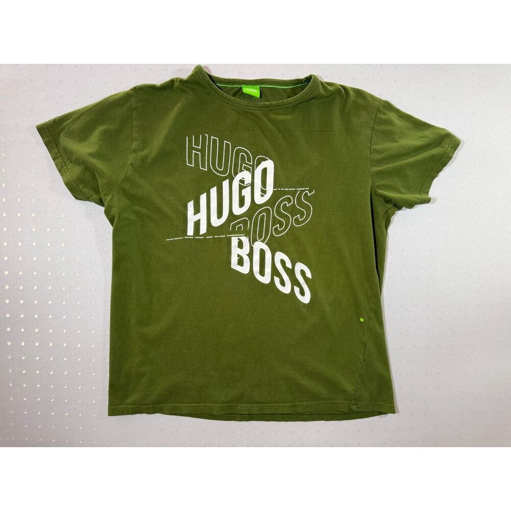 BOSS by Hugo Boss Olive Green Graphic Tee | Size Large